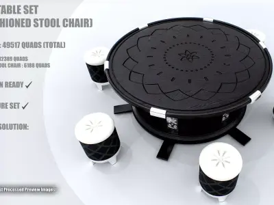 Round Table Set 02 3D model