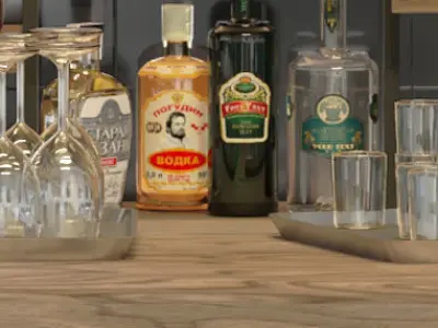 Large bar 6 Alcohol 3D model