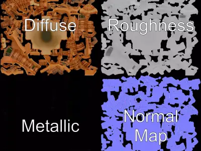 Ancient Temple Structure model pack Low-poly 3D model