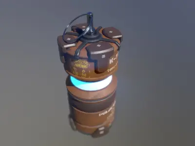  Grenade sci-fi weapone in 5 versions gamedev Low-poly 3D model