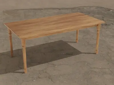 Table wood optimized UE4 Low-poly 3D model Low-poly 3D model