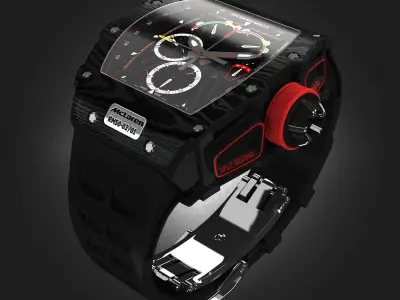 Richard Mille RM 50-03 Watch With Black Strap 3D model