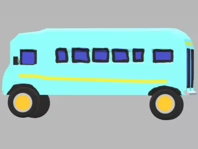 the party bus Free low-poly 3D model