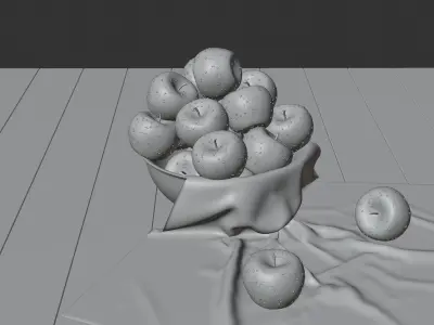 Realistic Red Apples in the Bowl 3D model