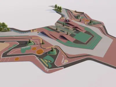 Skatepark-Skate Park PACK 3D model