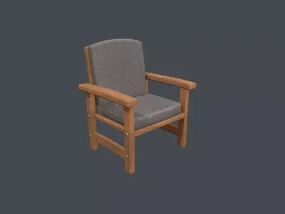 Waiting Room Chair Low-poly 3D model