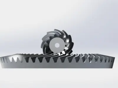 Spiral Bevel Gear - RATIO 4 TEETH 12 48 3D print model