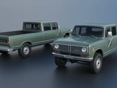 International Pickup Crew Cab 1972 3D print model