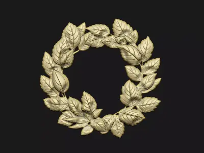 Wreath Laurel Award cad leaves Oxidized cnc laser engraved 3D print model
