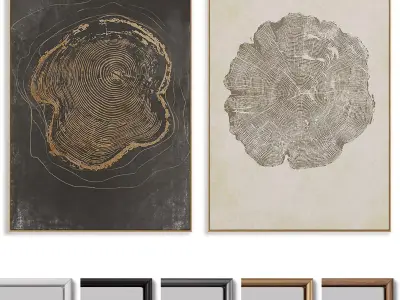 Abstract Painting Frame set 3D model 261