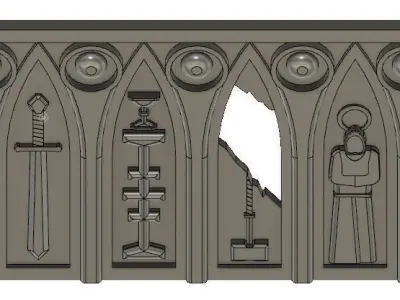 Decorative Sci Fi Wall Free 3D print model