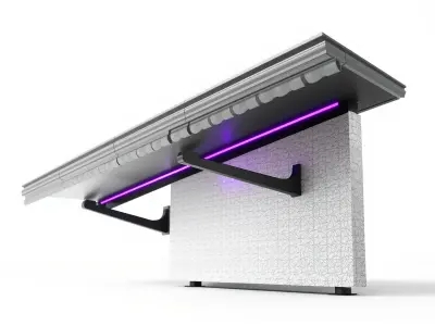 High-Tech Roof Module with Neon Detail model pack Low-poly 3D model