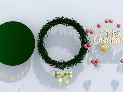 Christmas Wreath - Green 3D Model 3D model