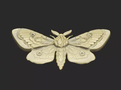 Moth cnc artcam decor vcarve wall panel home wood laser luxury  3D print model