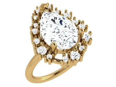 Pear Halo Ring 4123 3D print model