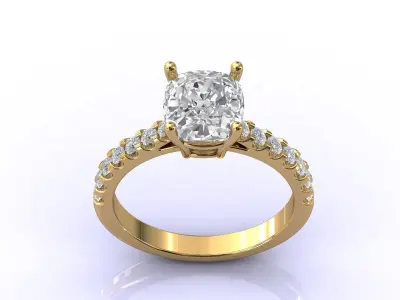 STL 3DM Print Ready Women Diamond Ring Lightweight Printable  3D print model 16