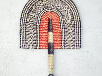 African Handwoven Fan 2 3D model
