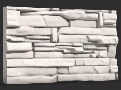 Natural Edge Cobblestone Wall 3D print model