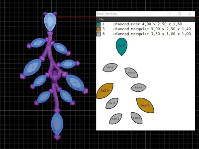 Stud Hoop Earrings vines 3D print model