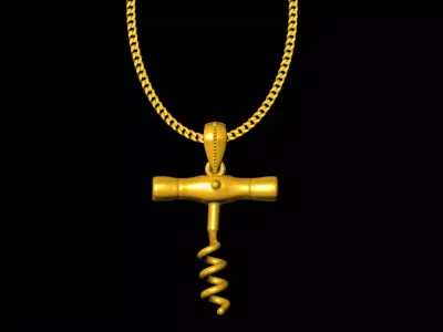 Wine opener pendant charms - one inch pendant 3D print model