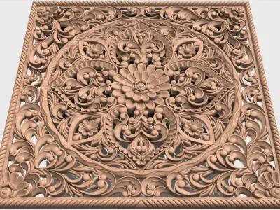 Carved decor ornament for cnc 06 3D model