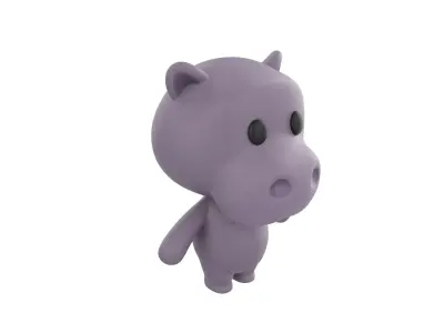 Character137 Rigged Hippo 3D model