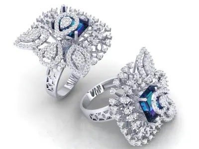 LUXURY COCKTAIL RING 3D print model