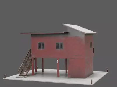Modern Elevated House 3D model