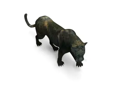Black Panther Rigged And Animated Low-poly 3D model
