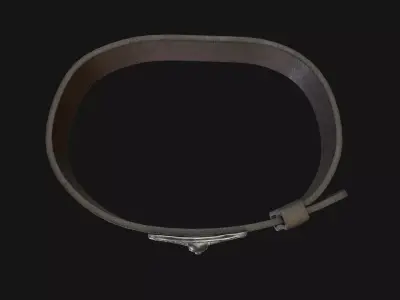 Western Leather Belt with Longhorn Buckle Game-Ready 3D Model  Low-poly 3D model