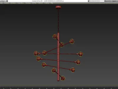 LUXURY MODERN BLACK CHANDELIER Low-poly 3D model