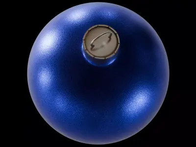 Blue Christmas Ornament Ball 3D Model - Decorative Bauble 3D model