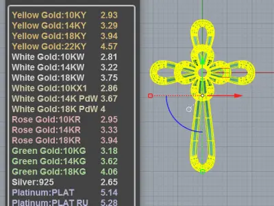 Luxury Diamond Cross Pendant Necklace 3D print model