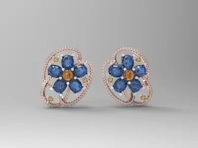 Flower Earring 3D print model