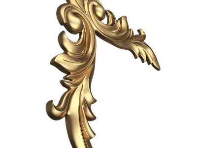 Corner Carved Plaster Molding Decoration 015 Low-poly 3D model