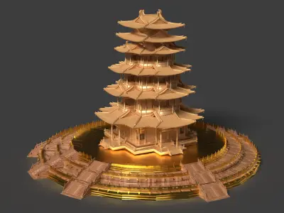 Chinese ancient house   3D model buy
