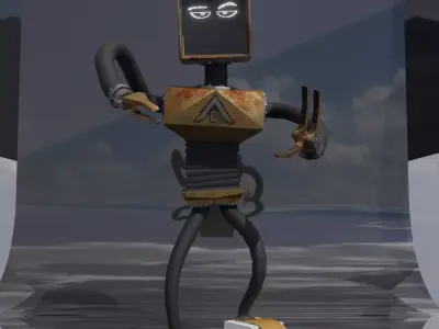 Nautical Robot Rigged - PBR 2K Free low-poly 3D model