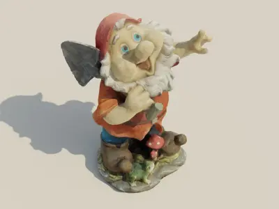 Garden Gnome Statue Low-poly 3D model