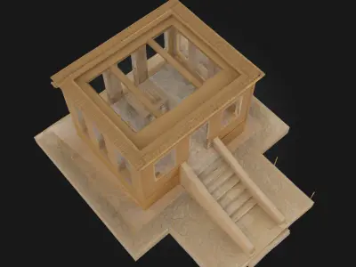 Ancient Temple Replica Historical Structure Model 3D model