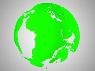 Globe Shell Green 3D model