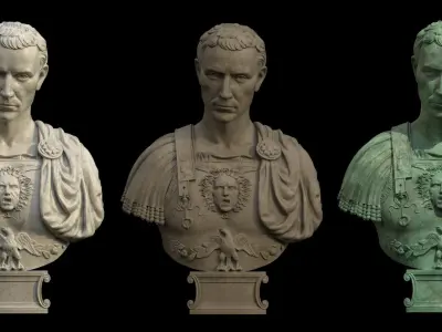 Caesar Bust Low-poly 3D model