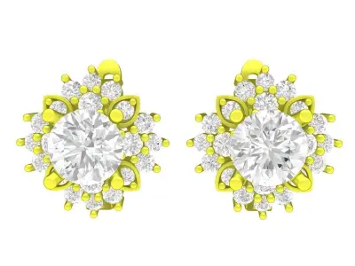 A7507 Luxury Korean Style Hoop Earrings 3D print model