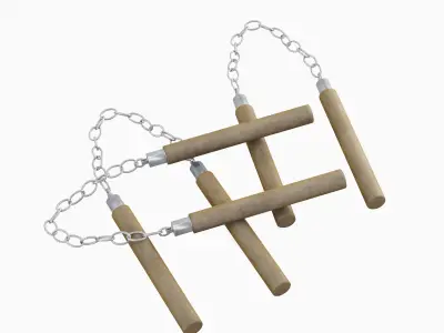 Leather Nunchaku 02 3D model