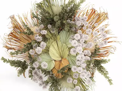 Wall decorations made of dry palm leaves 230 3D model