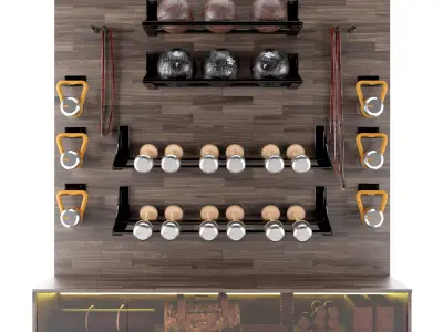 Home Gym Yoga Fitness Decoration Set 57 3D model