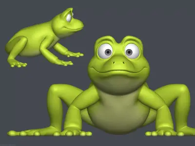 Stylized Cartoon Frog 3D model