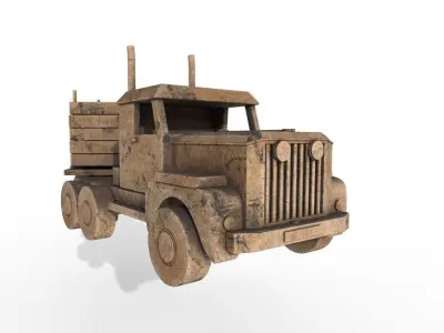 Wooden Toy Truck 3D model