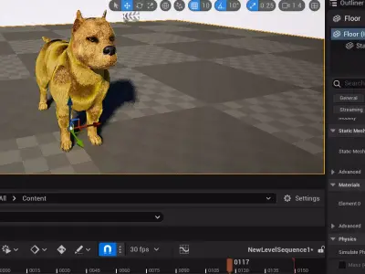unreal engine 5 game ready pitbull animated and rigged Low-poly 3D model