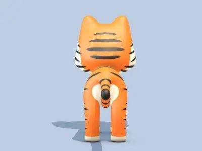 Cartoon Tiger Low-poly 3D model