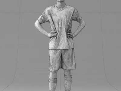 000316 Young Male Soccer Player Standing 1114 3D model